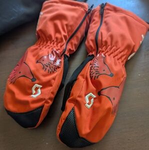 Scott Kids' Orange Fox Mittens